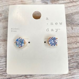A New Day Round Crystal Stud Earrings